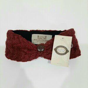 Aran sweater cabincore winter cable knit wool made in Ireland head ear warmer